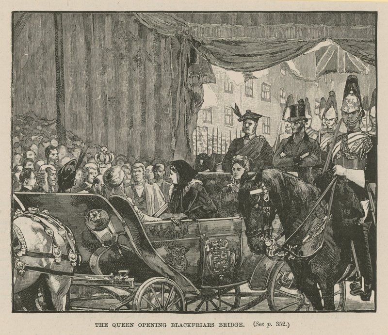 The Queen Opening Blackfriars Bridge by English School