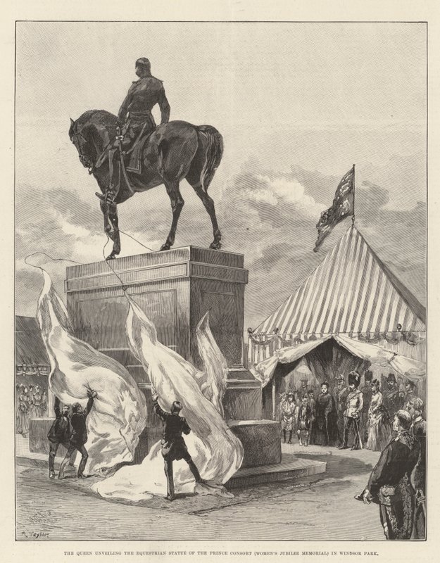 The Queen unveiling the Equestrian Statue of the Prince Consort (Women