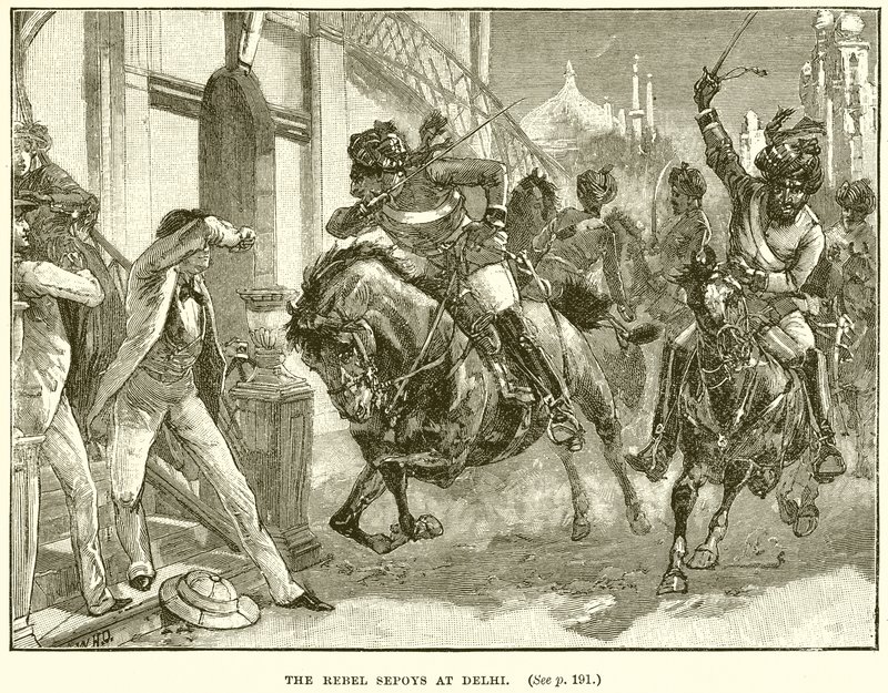 The Rebel Sepoys at Delhi by English School