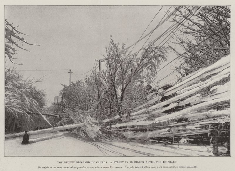 The Recent Blizzard in Canada, a Street in Hamilton after the Blizzard by English School