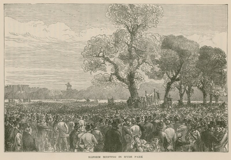 The Reform Demonstration in Hyde Park, 6 May 1867 by English School
