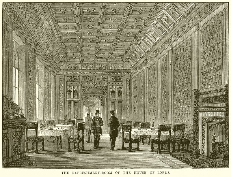 The Refreshment-Room of the House of Lords by English School