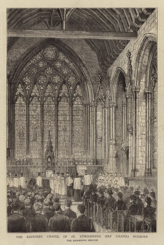 The Restored Chapel of St Etheldreda (Ely Chapel) Holborn by English School