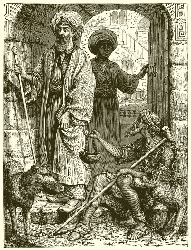 The Rich Man and the Beggar by English School