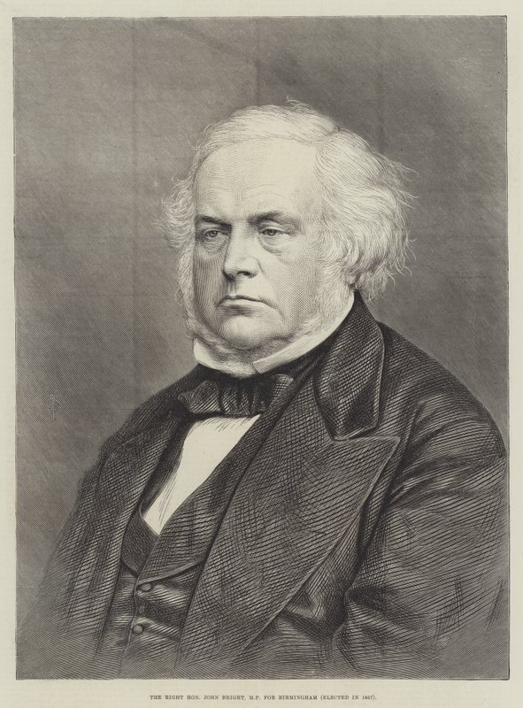 The Right Honourable John Bright, MP for Birmingham, elected in 1857 (engraving) by English School