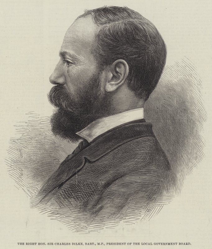 The Right Honourable Sir Charles Dilke, Baronet, MP, President of the Local Government Board (engraving) by English School
