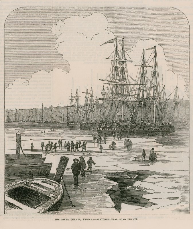 The River Thames, Frozen by English School