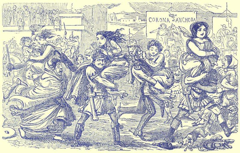 The Romans Walking off with the Sabine Women by English School
