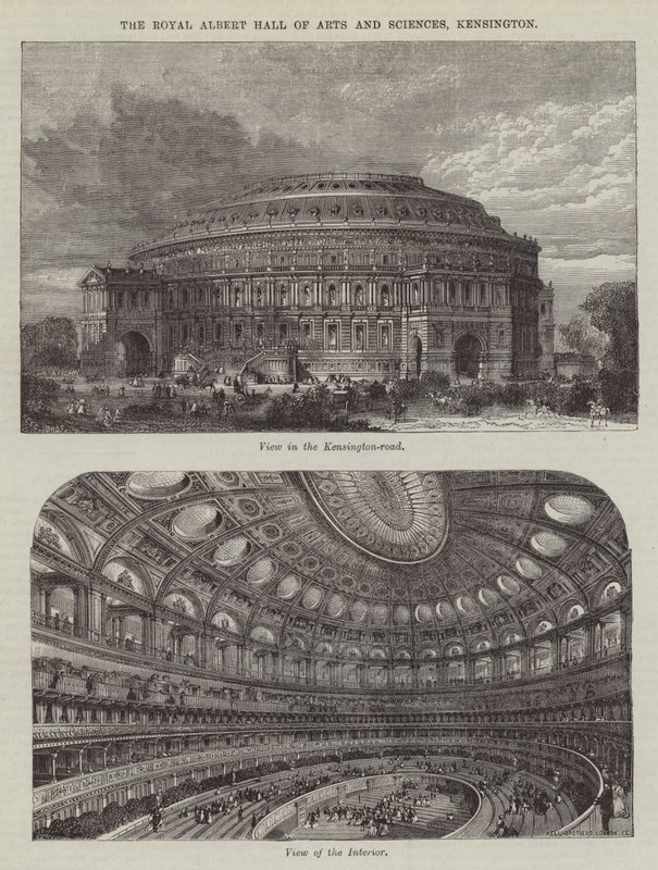 The Royal Albert Hall of Arts and Sciences, Kensington (engraving) by English School