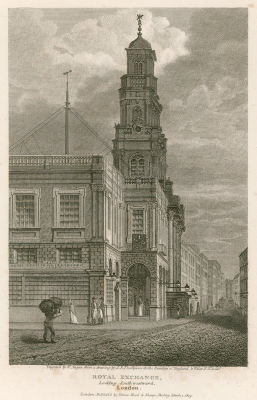 The Royal Exchange, London, Looking South Westward by English School