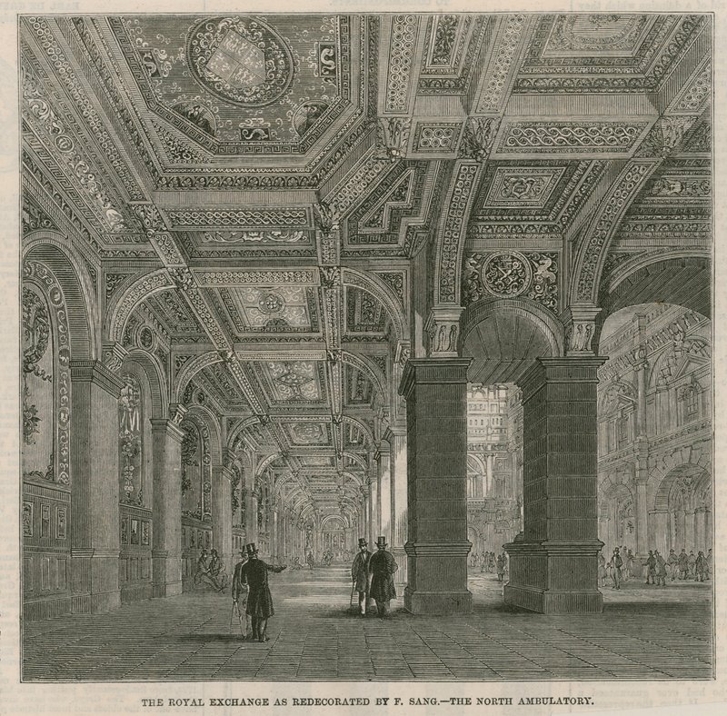 The Royal Exchange as Redecorated by F. Sang - The North Ambulatory by English School