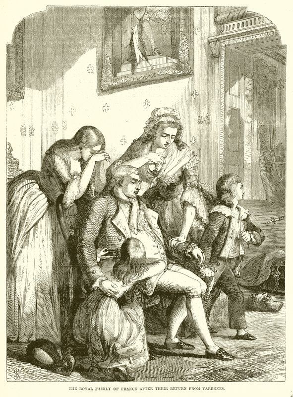 The Royal Family of France after their Return from Varennes by English School