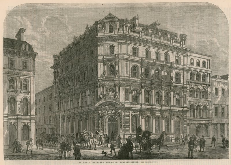 The Royal Insurance Buildings, Lombard Street, London by English School