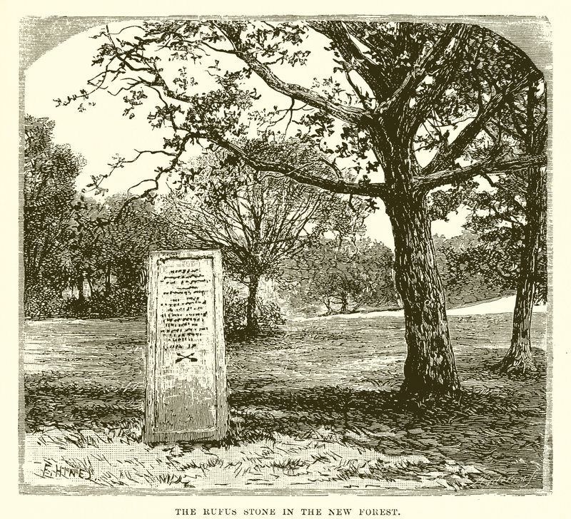 The Rufus Stone in the New Forest by English School