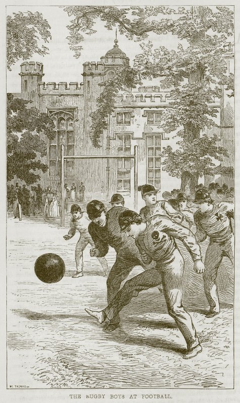 The Rugby Boys at Football, illustration from The Boys Own Volume by English School
