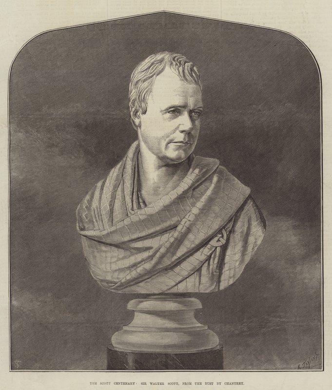 The Scott Centenary, Sir Walter Scott, from the Bust by Chantrey by English School