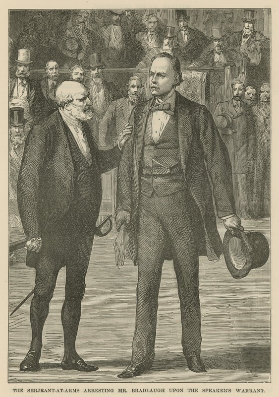 The Serjeant-at-Arms Arresting Mr. Bradlaugh upon the Speaker