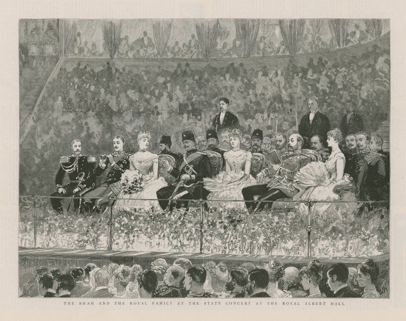 The Shah and the Royal Family at the State Concert at the Royal Albert Hall by English School