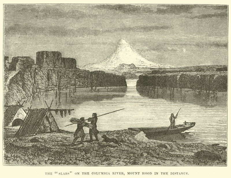 The Slabs on the Columbia River, Mount Hood in the distance by English School