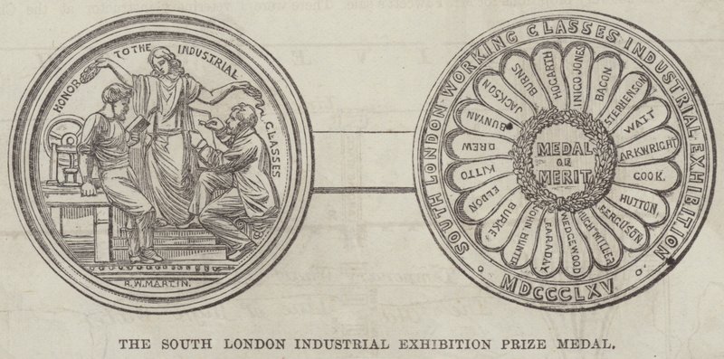 The South London Industrial Exhibition Prize Medal by English School