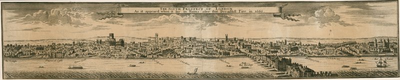 The South Prospect of London, after the Great Fire of 1666 by English School