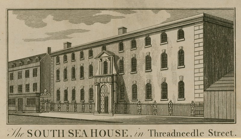 The South Sea House in Threadneedle Street, London by English School