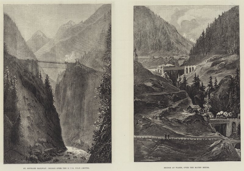 The St Gothard Railway Tunnel by English School