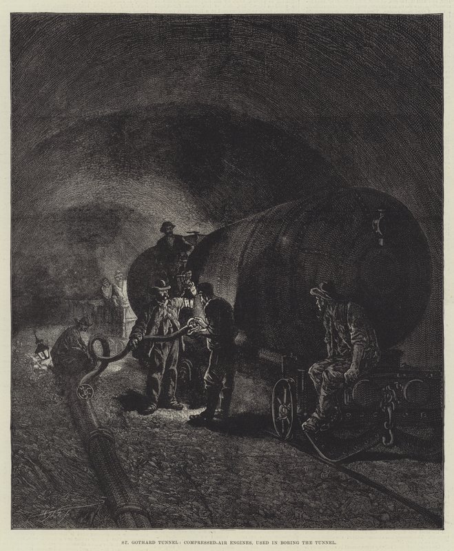 The St Gothard Tunnel by English School