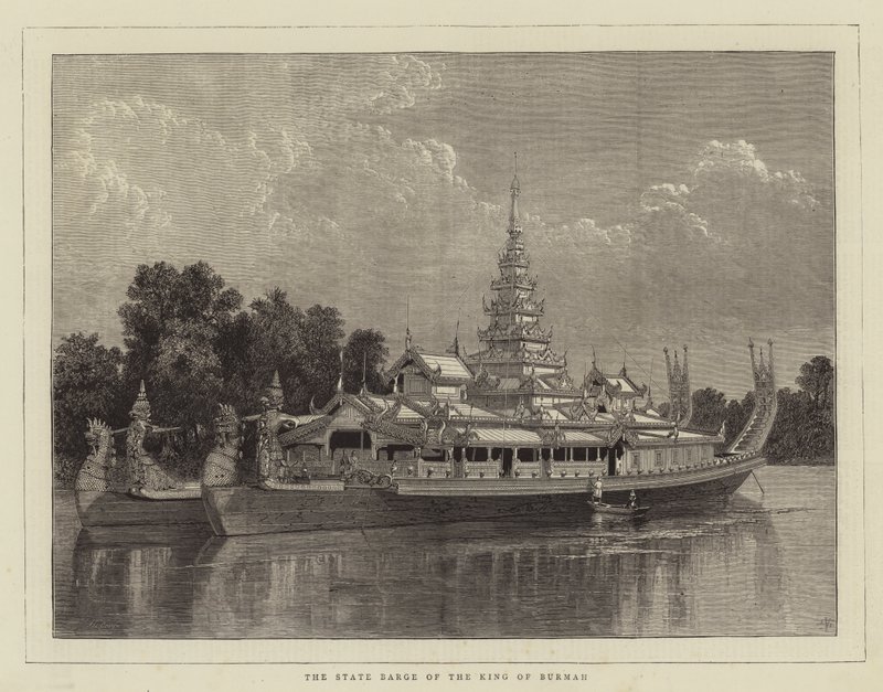 The State Barge of the King of Burmah by English School