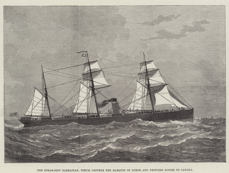 The Steam-Ship Sarmatian, which conveys the Marquis of Lorne and Princess Louise to Canada by English School