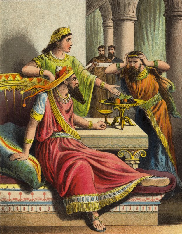 The Story of Queen Esther: Esther Accuses Haman by English School