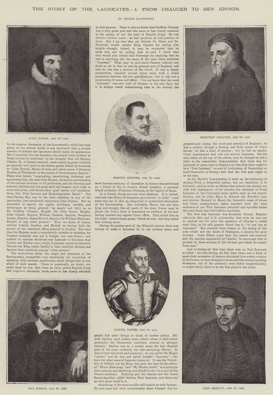 The Story of the Laureates, from Chaucer to Ben Jonson by English School