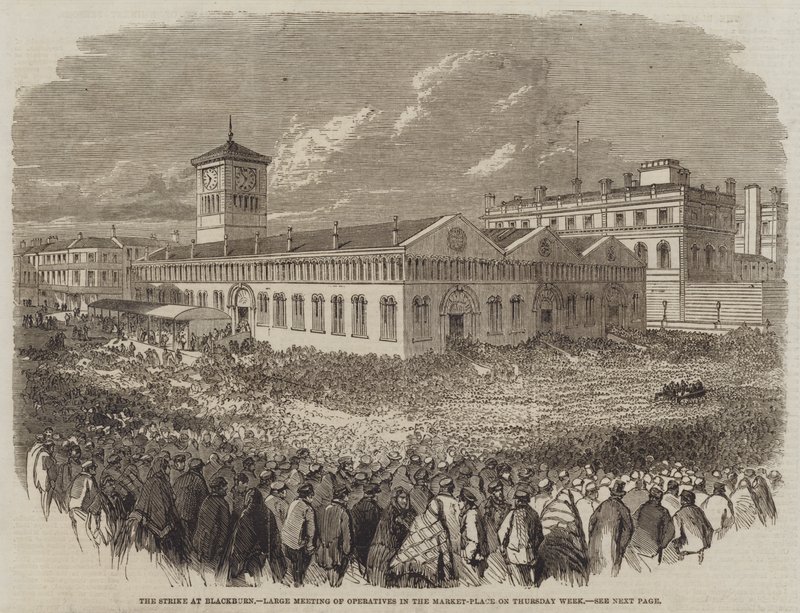 The Strike at Blackburn, Large Meeting of Operatives in the Market-Place on Thursday Week by English School