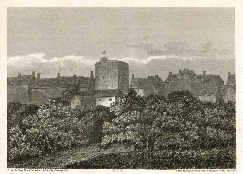 The Swan Theatre on the Bankside as it appeared in AD 1614 by English School