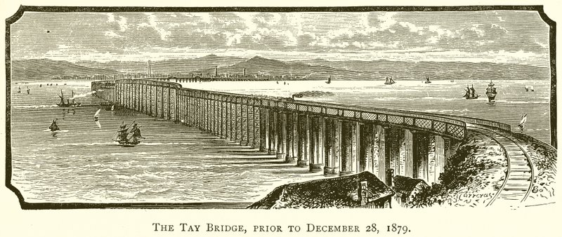 The Tay Bridge, Prior to December 28, 1879 by English School