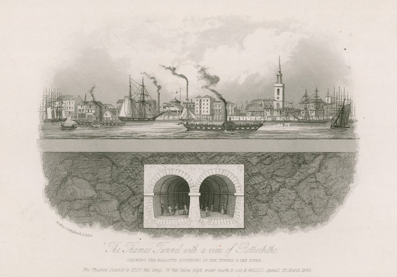 The Thames Tunnel with a View of Rotherhithe by English School