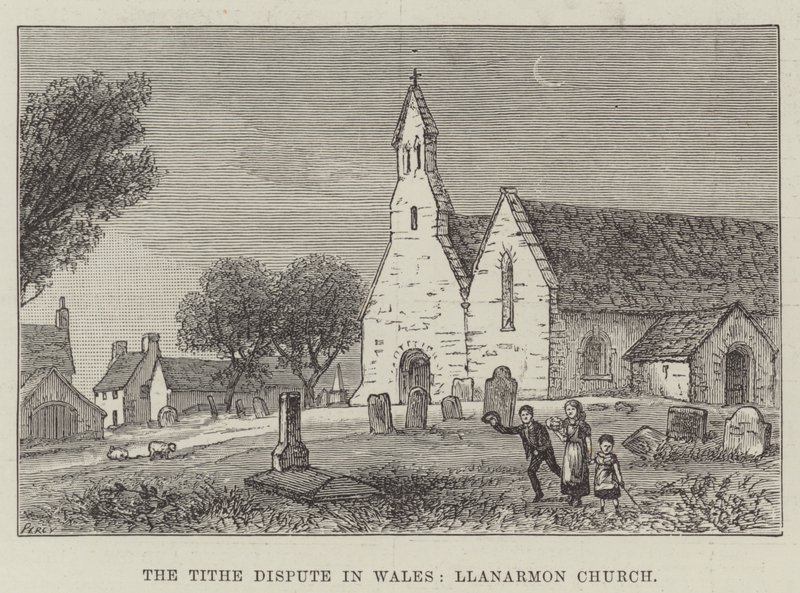 The Tithe Dispute in Wales, Llanarmon Church by English School