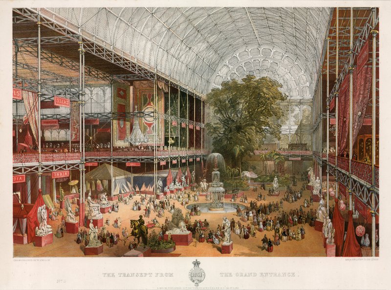 The Transept from the Grand Entrance, Great Exhibition, 1851 by English School