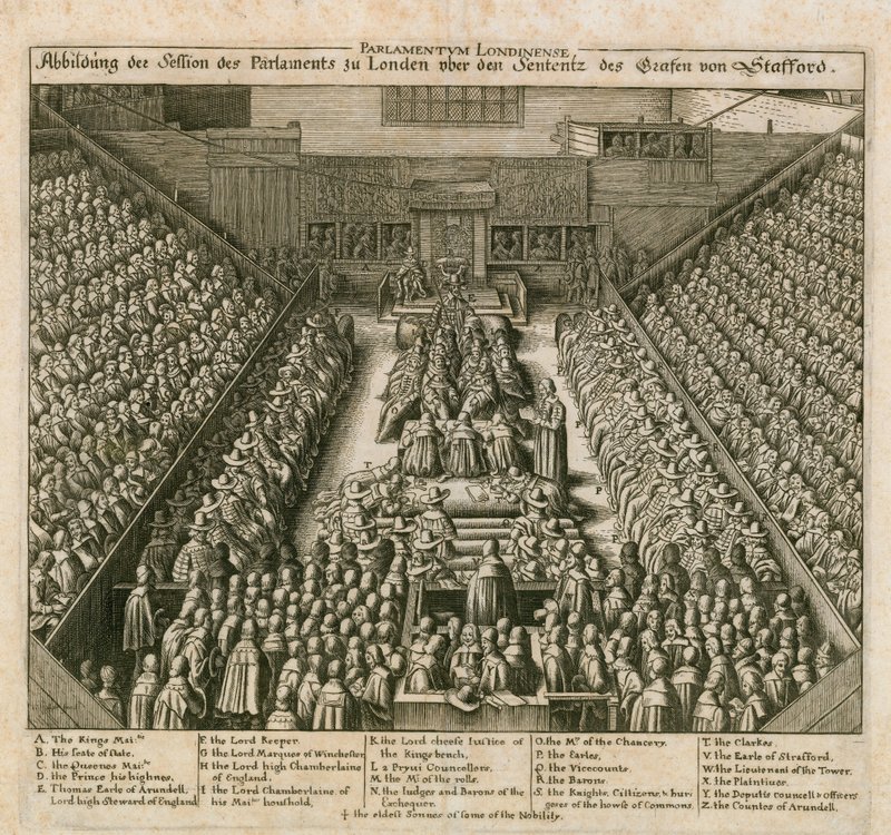 The Trial of the Earl of Strafford by English School