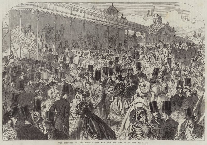 The Tribunes at Longchamps before the Race for the Grand Prix de Paris by English School