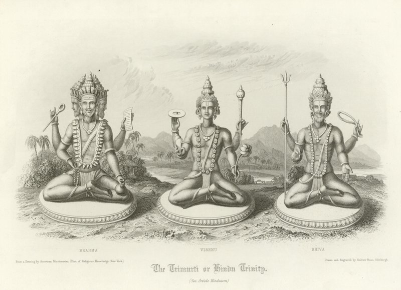 The Trimurti or Hindu Trinity by English School