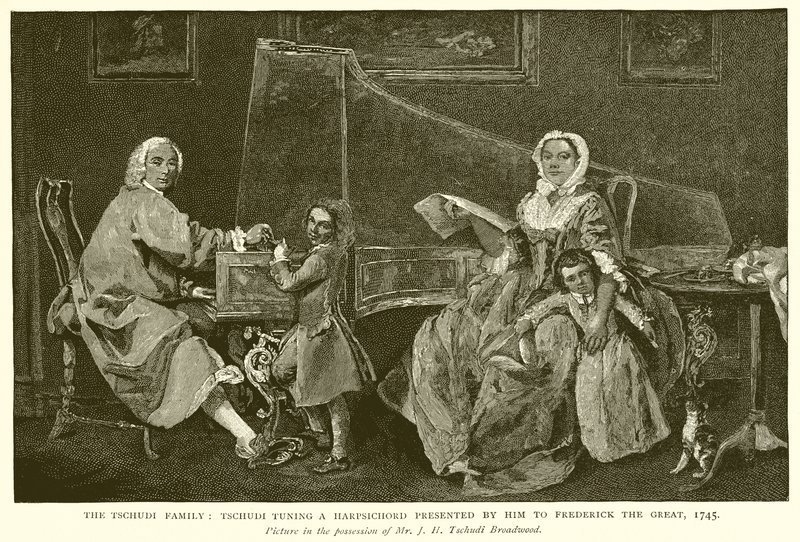 The Tschudi Family: Tschudi Tuning a Presented by him to Frederick the Great, 1745 by English School