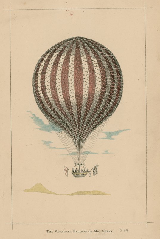 The Vauxhall Balloon of Mr. Green, Vauxhall Gardens, London by English School