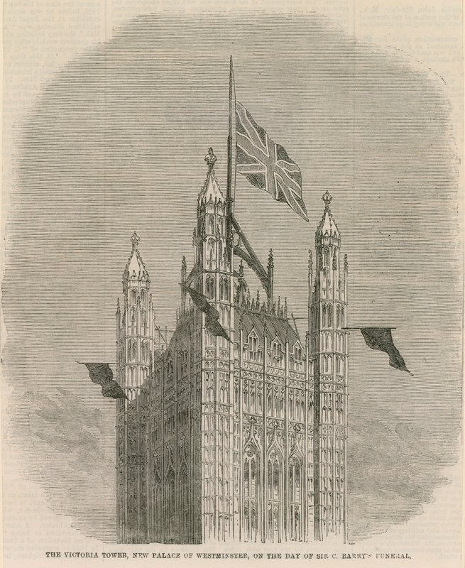 The Victoria Tower, New Palace of Westminster, on the Day of Sir C Barnet