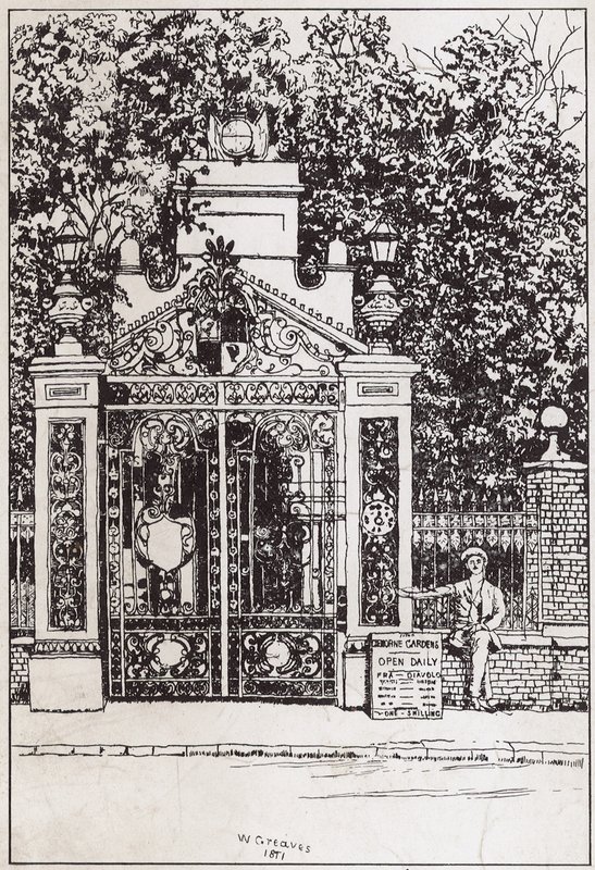 The Waterside entrance, Cremorne Gardens by English School