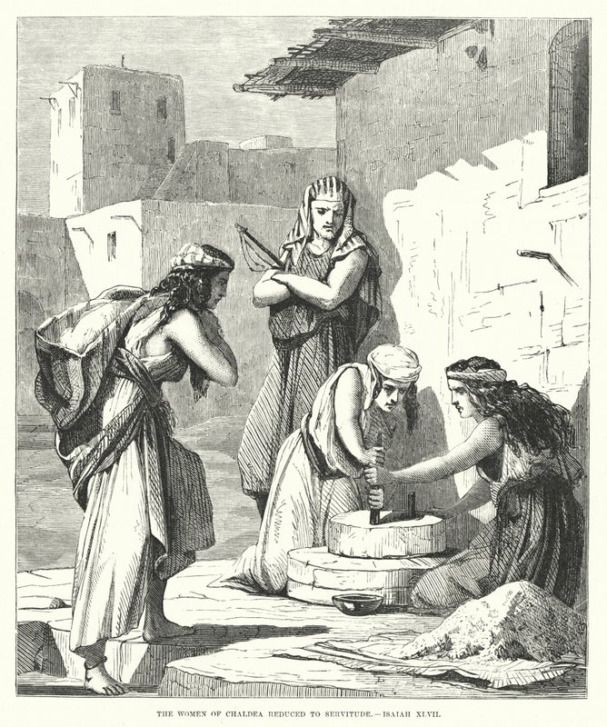 The Women of Chaldea Reduced to Servitude, Isaiah XLVII (engraving) by English School