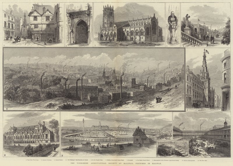 The Yorkshire Agricultural Society at Halifax, Sketches in Halifax by English School