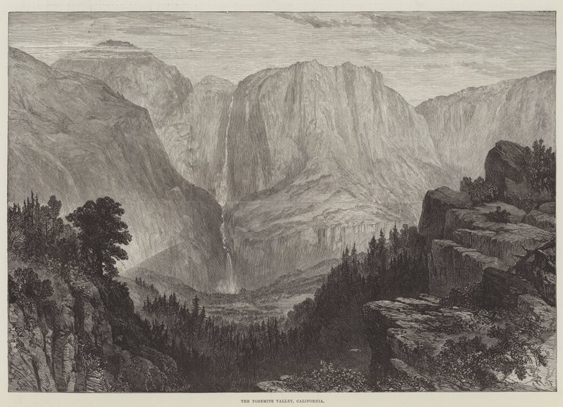 The Yosemite Valley, California (engraving) by English School