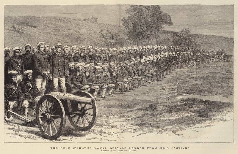 The Zulu War, the Naval Brigade landed from HMS "Active" by English School