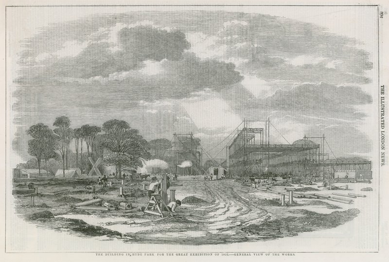 The building in Hyde Park, London, for the Great Exhibition of 1851 by English School
